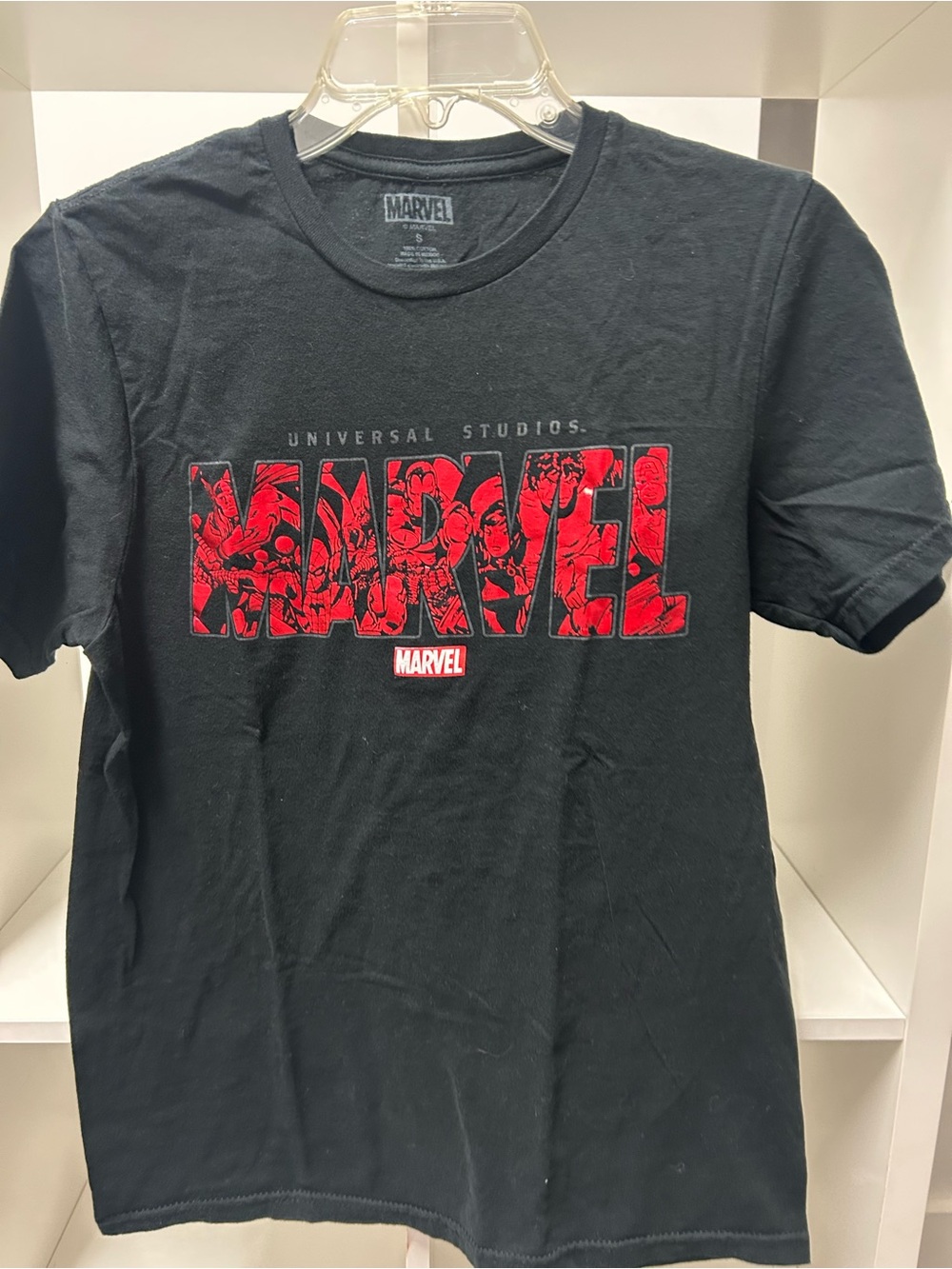 Marvel Black Short Sleeve Tee with Red Logo